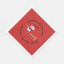 テキサス州スタイルBBQファミリー懇親会キュートホース スタンダードランチョンナプキン