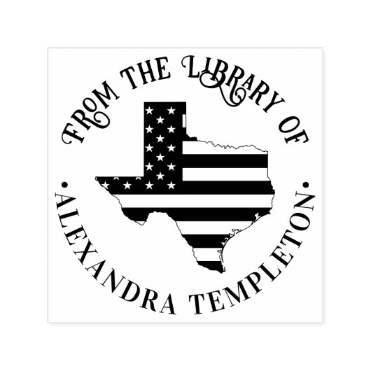 テキサス州スターストライプズ州マップ図書名 セルフインキングスタンプ (デザイン)
