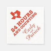 テキサス州スターリハーサルディナー | 24時間およびカウント スタンダードカクテルナプキン (正面)