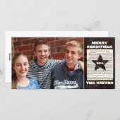 テキサス州スターヴィンテージレザークリスマスミュージックフォト シーズンカード (正面/裏面)