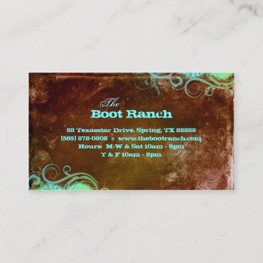 テキサス州スター名刺ブラウンブルージュエリー 名刺 (裏面)