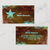 テキサス州スター名刺ブラウンブルージュエリー 名刺 (正面/裏面)