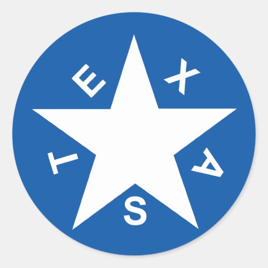 テキサス州ステッカー ラウンドシール (正面)