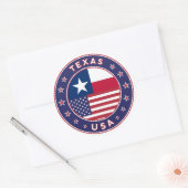 テキサス州ステッカー、電話ケース、トートバッグ ラウンドシール (封筒)