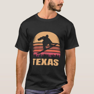 テキサス州スノーボーディングヴィンテージスノーボーダーレトロ70s tシャツ