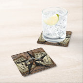 テキサス州ス素朴ター西デュアルピストル指名手配 スクエアペーパーコースター (インサイチュ)