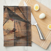 テキサス州ス素朴ター西ピストルカウボーイブーツ キッチンタオル (四つ折り)