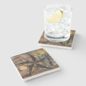 テキサス州ス素朴ター西ピストルカウボーイブーツ ストーンコースター (横)