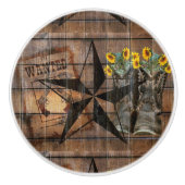 テキサス州ス素朴ター西ピストルカウボーイブーツ セラミックノブ (正面)