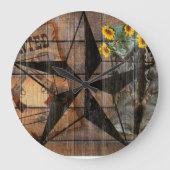 テキサス州ス素朴ター西ピストルカウボーイブーツ ラージ壁時計 (正面)