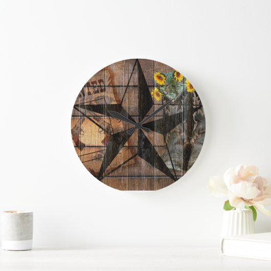 テキサス州ス素朴ター西ピストルカウボーイブーツ ラージ壁時計 (ホーム)