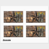 テキサス州ス素朴ター西ピストルカウボーイブーツ 長方形シール (シート)