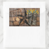 テキサス州ス素朴ター西ピストルカウボーイブーツ 長方形シール (バッグ)