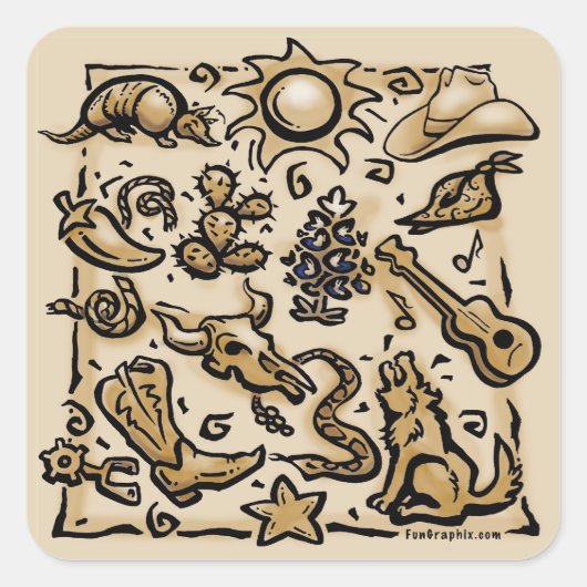 テキサス州タン スクエアシール (正面)