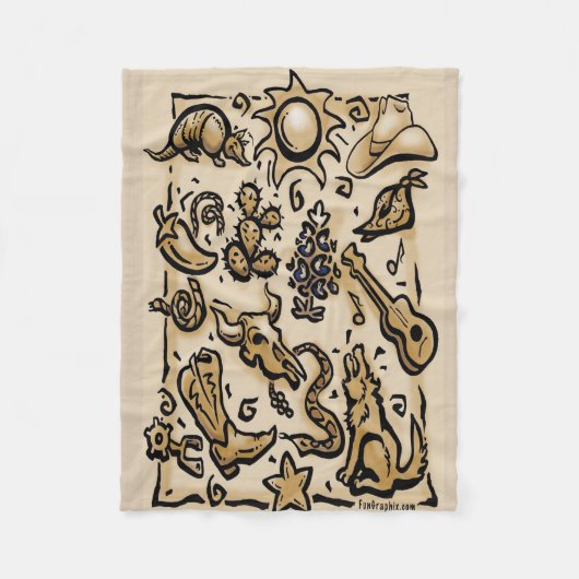 テキサス州タン フリースブランケット (正面)