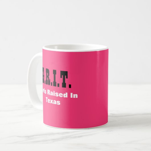 テキサス州ディヴァ – G.R.I.T. =テキサス州で育った女の子 コーヒーマグカップ (正面左)