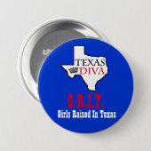 テキサス州ディヴァ – G.R.I.T. =テキサス州で育った女の子 缶バッジ (正面&裏面)