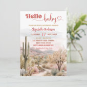 テキサス州デザートベビーシャワーハローベビー 招待状 (スタンド正面)