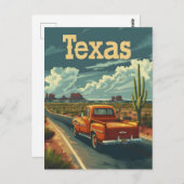 テキサス州デザートヴィンテージカー ポストカード (正面/裏面)