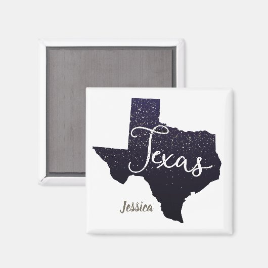 テキサス州ナイトスター州シェイプ マグネット (正面/裏面)
