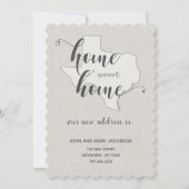 テキサス州ニューアドレスホームスイートホームに移動 招待状 (正面)