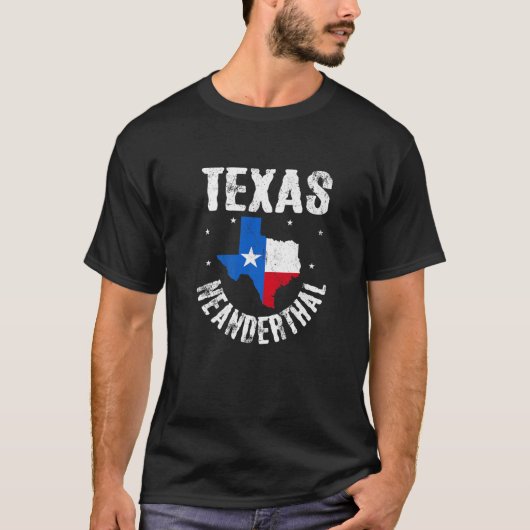 テキサス州ネアンダ考えるタールおもしろいタール米国国旗 Tシャツ (正面)