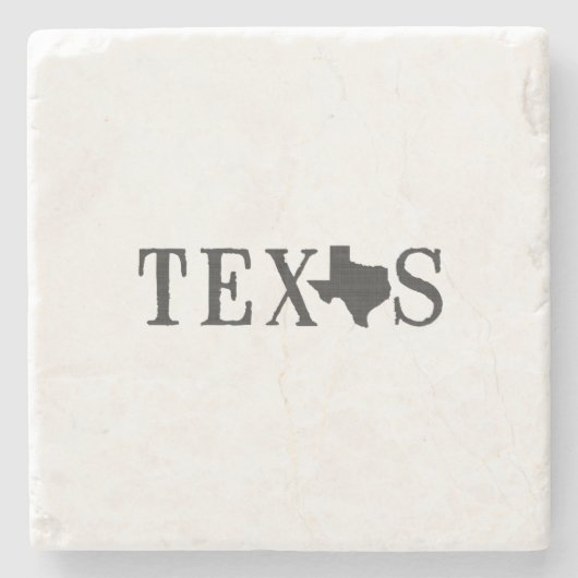 テキサス州ネーム州型文字ワードアート ストーンコースター (正面)