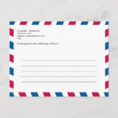 テキサス州ノーザンカリフォルニアエアメール日付を保存 案内ポストカード (裏面)