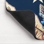 テキサス州ノーザンモッキンバードとブルーボンネットの花 マウスパッド (コーナー)