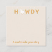 テキサス州ハウディイヤリングジュエリー表示カード エンクロージャーカード (正面)