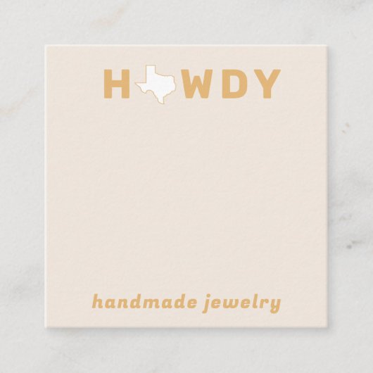 テキサス州ハウディイヤリングジュエリー表示カード エンクロージャーカード (正面)