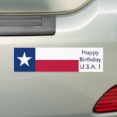 テキサス州ハッピーバースデーアメリカ国旗! バンパーステッカー (車上)