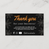 テキサス州ハロウィンスパイダーウェブ感謝していオールカード エンクロージャーカード (裏面)