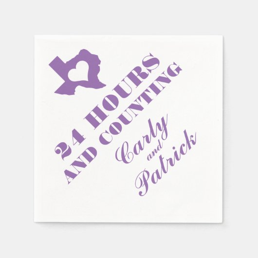 テキサス州ハートリハーサルディナー24時間&カウント スタンダードカクテルナプキン (正面)