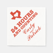 テキサス州ハートリハーサルディナー | 24時間およびカウント スタンダードカクテルナプキン (正面)