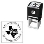 テキサス州ハート切り出しアドレス セルフインキングスタンプ (インサイチュ)