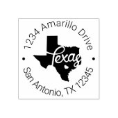 テキサス州ハート切り出しアドレス ラバースタンプ (インプリント)