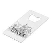 テキサス州バケーションアートスケッチバケーションアート旅行 クレジットカード栓抜き (裏面アングル)