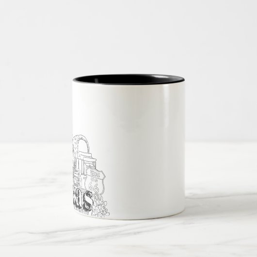 テキサス州バケーションアートスケッチバケーションアート旅行 ツートーンマグカップ (中央)