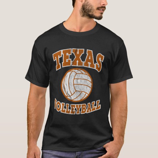 テキサス州バレーボールヴィンテージ 動揺して Tシャツ (正面)