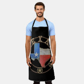 テキサス州バーンアート エプロン (着用した状態)