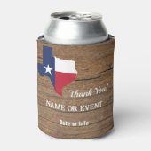 テキサス州バーンウッドの地図と星 缶クーラー (缶正面)