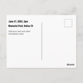 テキサス州バーンウッドファミリー懇親会招待状 ポストカード (裏面)