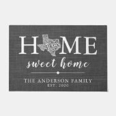 テキサス州パーソナライズされた州 ドアマット (正面)