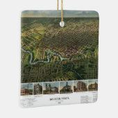 テキサス州ヒューストンの古地図(バッファロー川が描かれている) セラミックオーナメント (右)