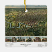 テキサス州ヒューストンの古地図(バッファロー川が描かれている) セラミックオーナメント (正面)