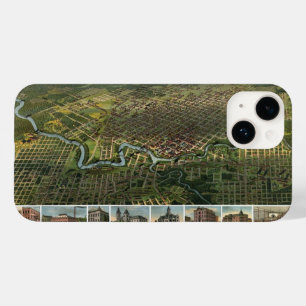 テキサス州ヒューストンの古地図(バッファロー川が描かれている) Case-Mate iPhone 14ケース