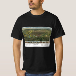 テキサス州ヒューストンの古地図(バッファロー川が描かれている) Tシャツ