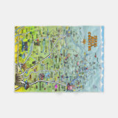 テキサス州ヒルカントリーおもしろいマップ フリースブランケット (正面(横))