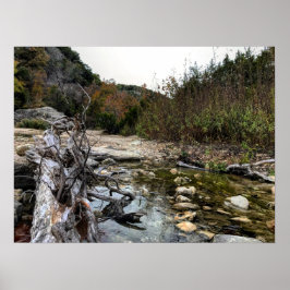 テキサス州ヒルカントリーロックとクリーク ポスター